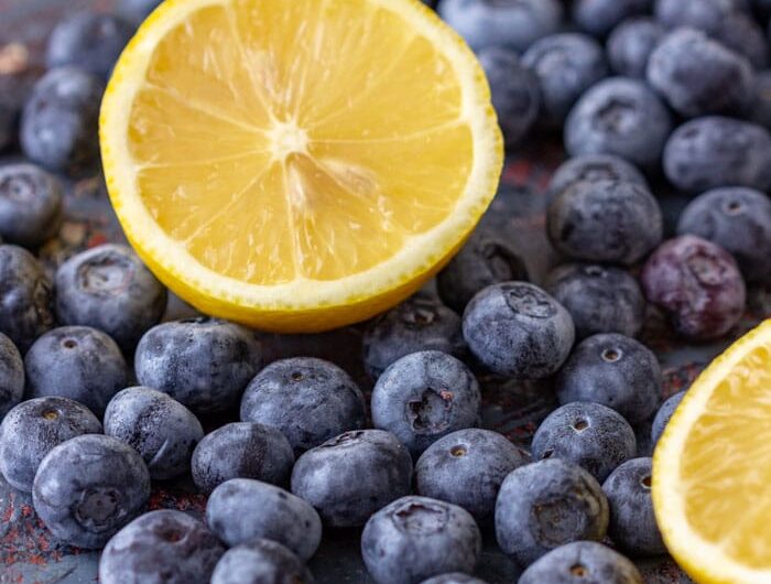 Blueberries and lemon